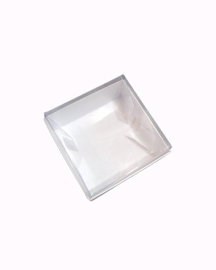 Set 10 buc cutie Carton Alba cu capac din Acetofan transparent 9x9x4 cm