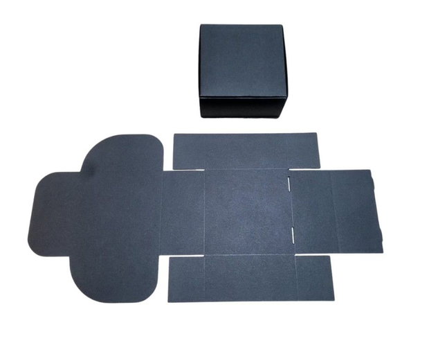 Set 50 Cutii Cadou Carton Autoformare 6×6×3 cm Cutii Ambalare Bijuterii, Cadouri Handmade, Negru