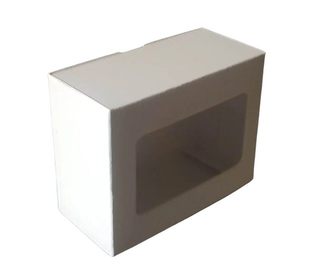 Cutie alba cu fereastra 6.5x5x3cm. ambalaj pentru bijuterii, lumânări, mărturii