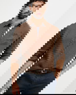 Guess cămașă pentru bărbați, din in