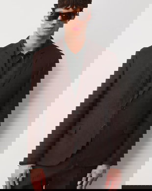 Medicine sacou cu un singur rând de nasturi pentru bărbați, din in