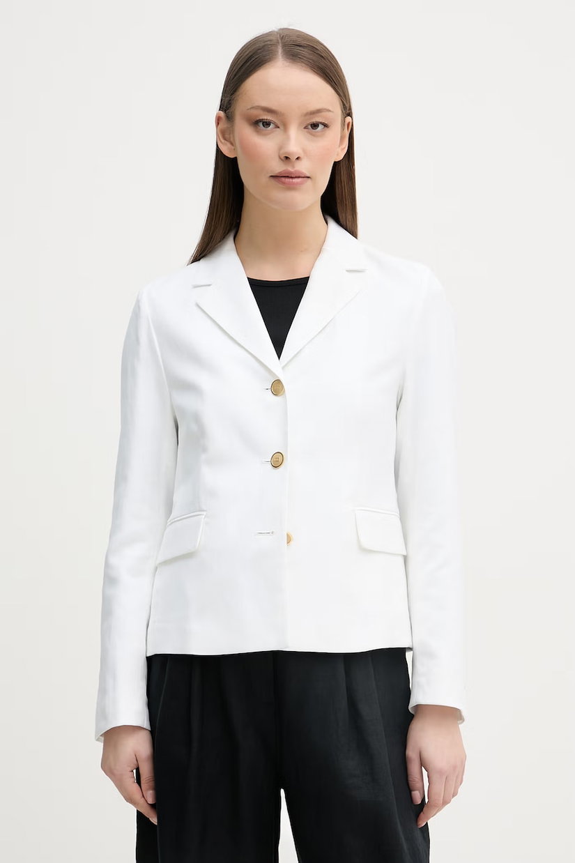 Tommy Hilfiger sacou cu un singur rând de nasturi de damă cu amestec de in