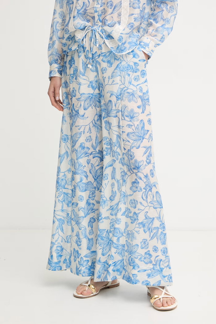 Twinset pantaloni palazzo pentru femei, cu in