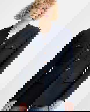 Kenzo sacou cu un singur rând de nasturi de damă cu lână