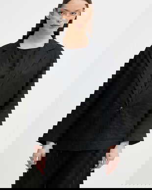 United Colors of Benetton sacou cu un singur rând de nasturi de damă din in