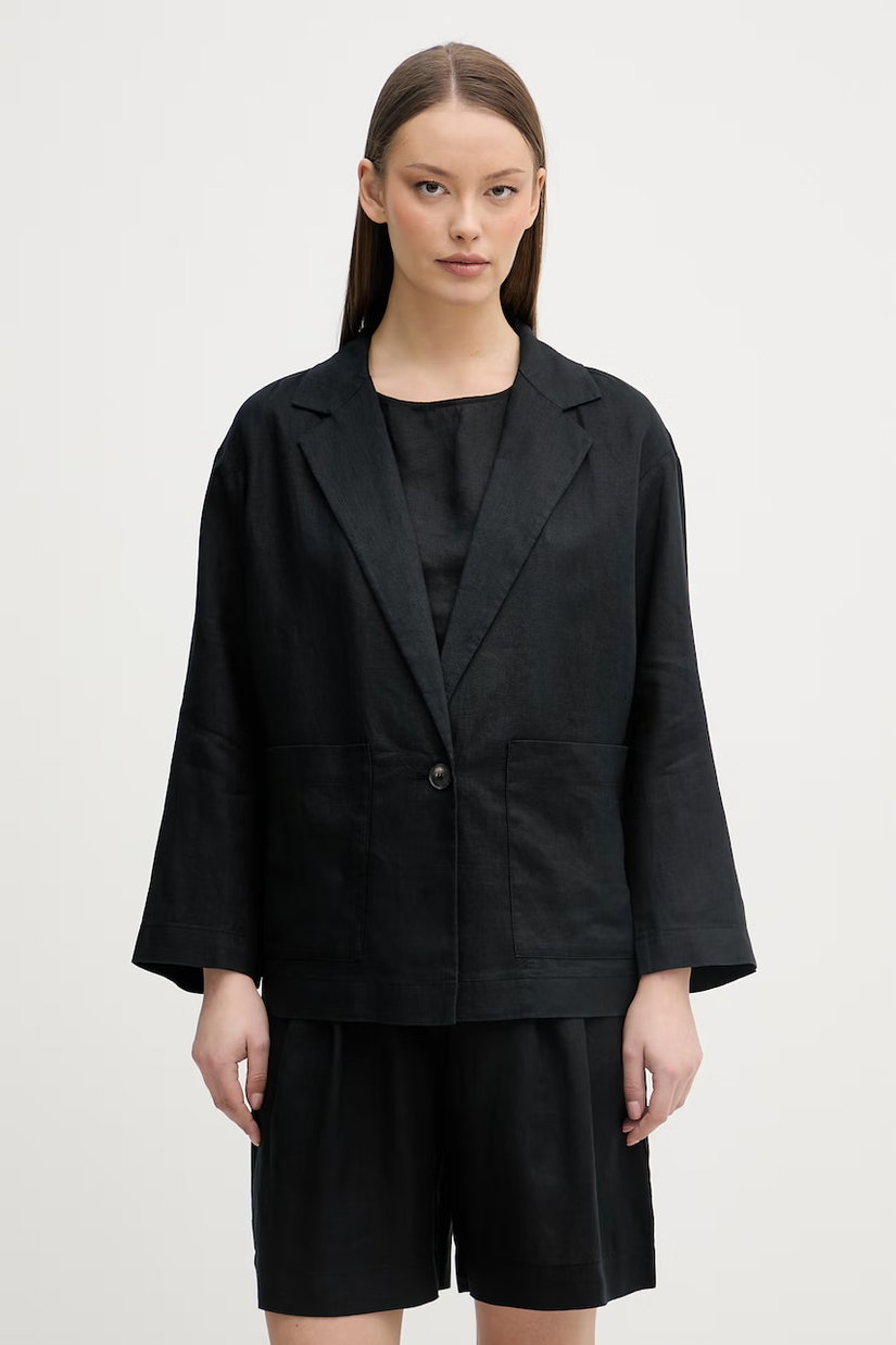 United Colors of Benetton sacou cu un singur rând de nasturi de damă din in