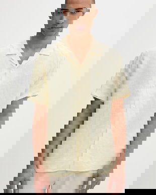 Calvin Klein cămașă de bărbați din in