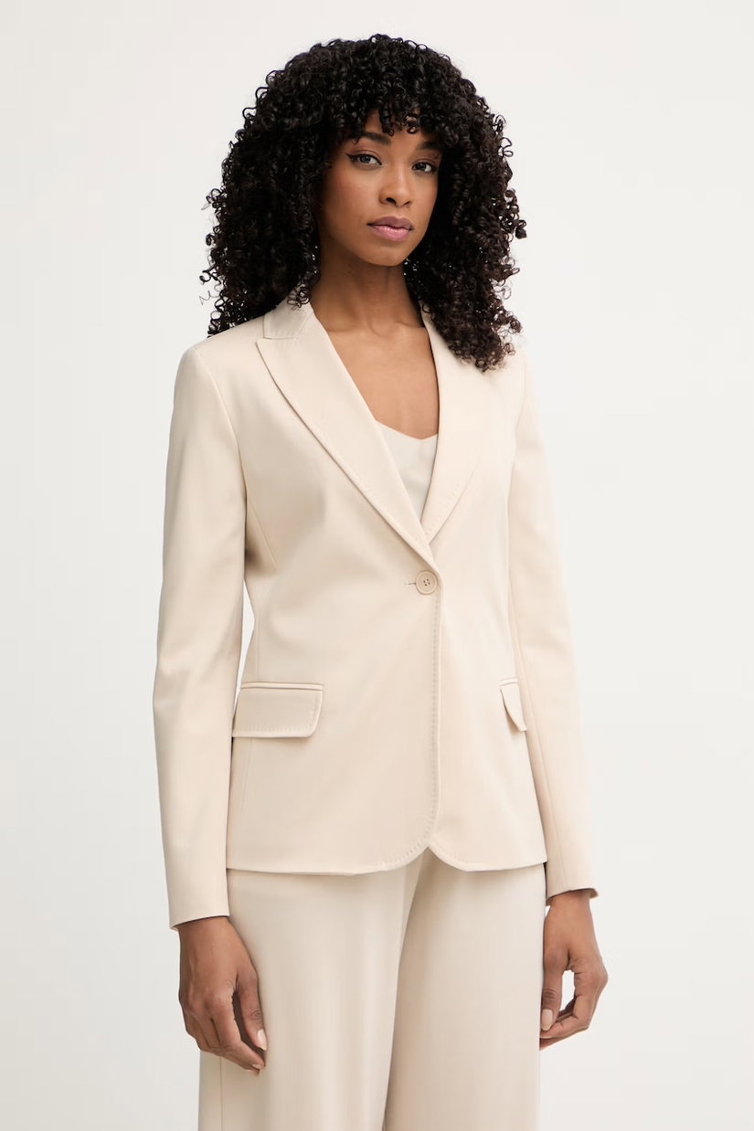 Weekend Max Mara sacou cu un singur rând de nasturi de femei cu vâscoză CARBONE