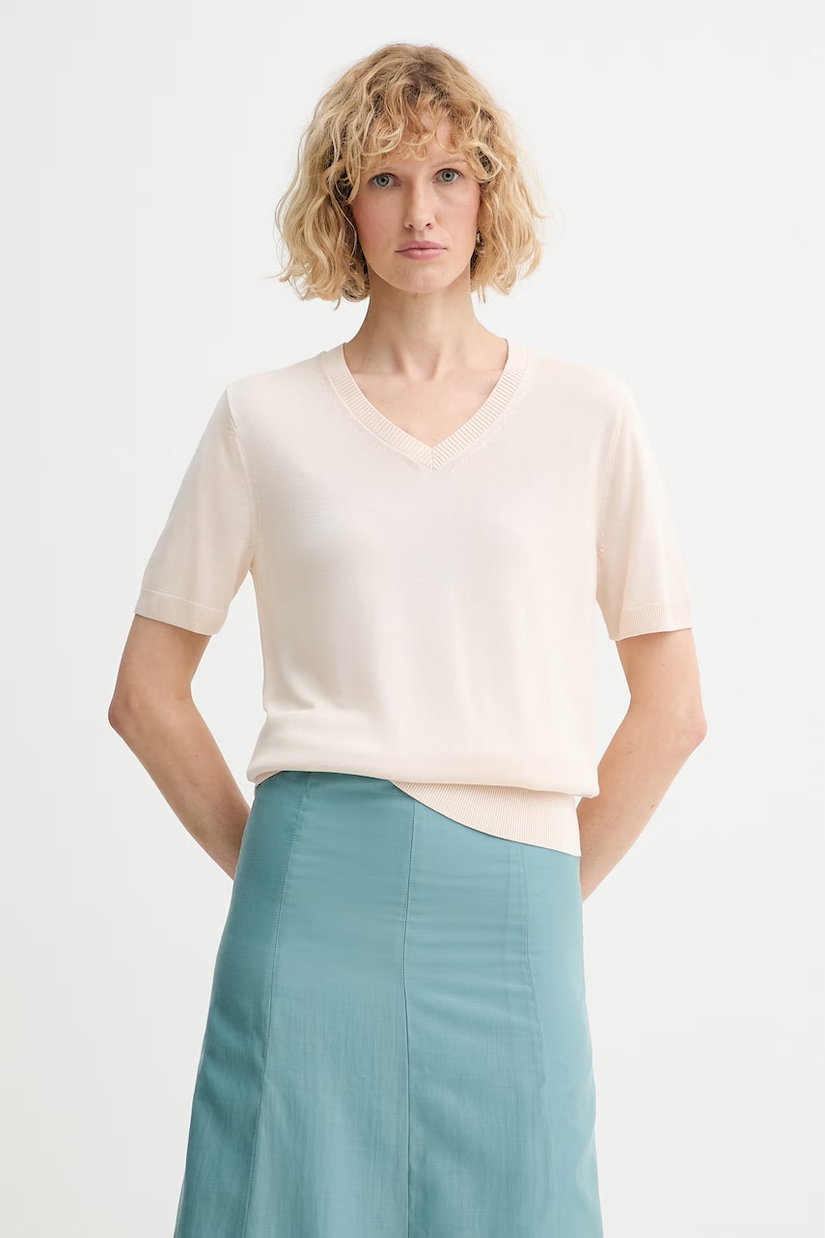 Calvin Klein pulover cu mânecă scurtă de damă din vâscoză