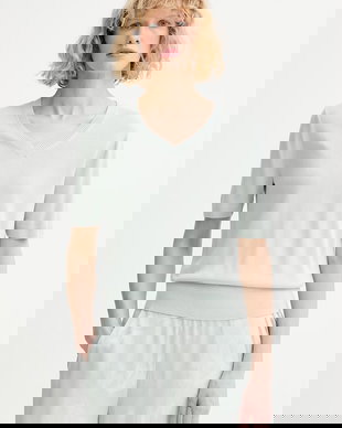 Calvin Klein pulover cu mânecă scurtă de damă din vâscoză