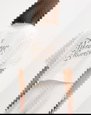 Tommy Jeans cămașă pentru femei, cu amestec de in