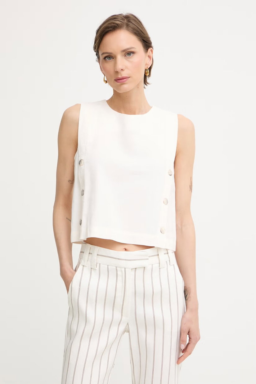 Marella bluză cu bretele pentru femei, cu amestec de in MLMUNIONE