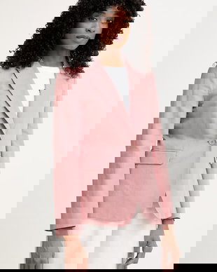 Weekend Max Mara Sacou cu un singur rând de nasturi de damă cu amestec de in ORCHE