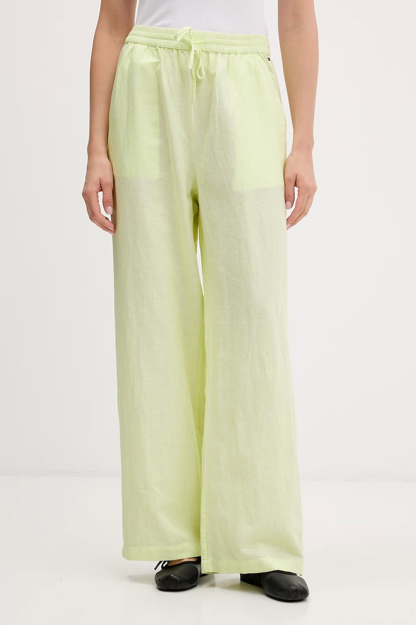 Tommy Jeans pantaloni de femei cu in