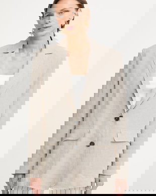 Max&Co. sacou cu un singur rând de nasturi de damă din in MCOSTAMPA