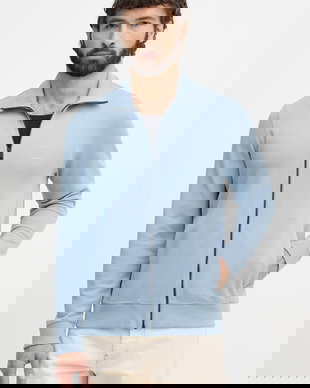 BOSS Orange hanorac cu fermoar bărbătesc din bumbac Zestart