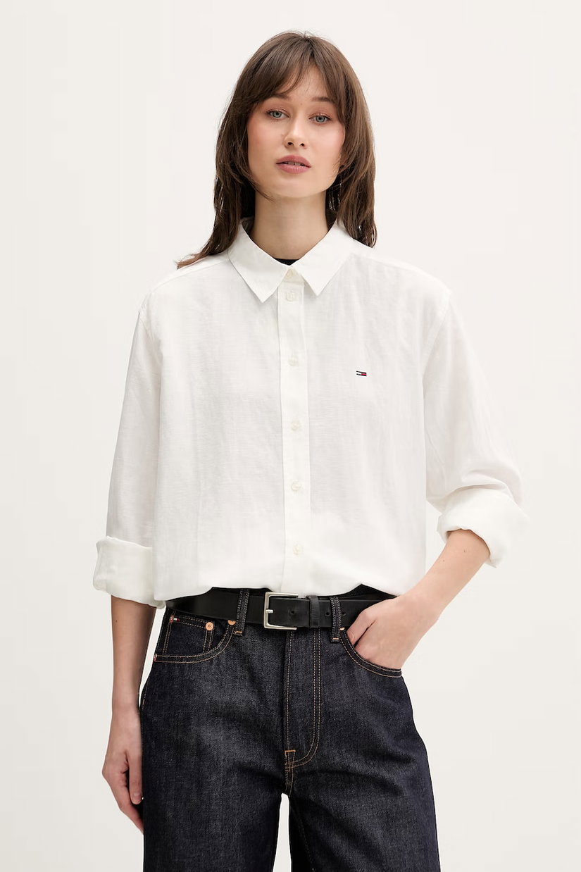 Tommy Jeans cămașă pentru femei, din in