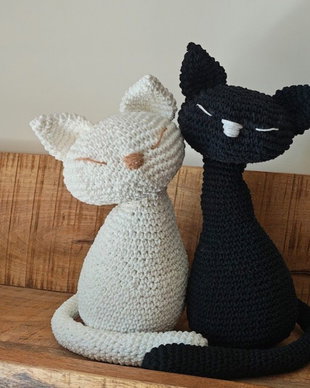 Pisicuțe Yin & Yang by Irina alb si negru