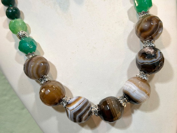 SET~WOODLAND SPIRIT~ agate,jad,inox