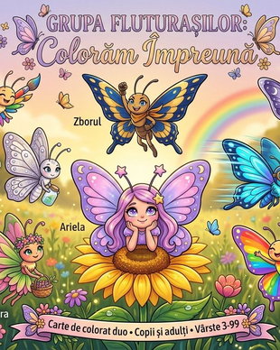 Grupa Fluturașilor - Colorăm Împreună - carte de colorat copiii+ adulți