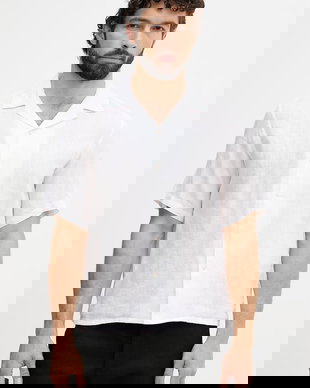 United Colors of Benetton cămașă bărbătească din in