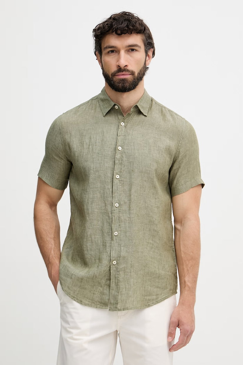 United Colors of Benetton cămașă bărbați din in