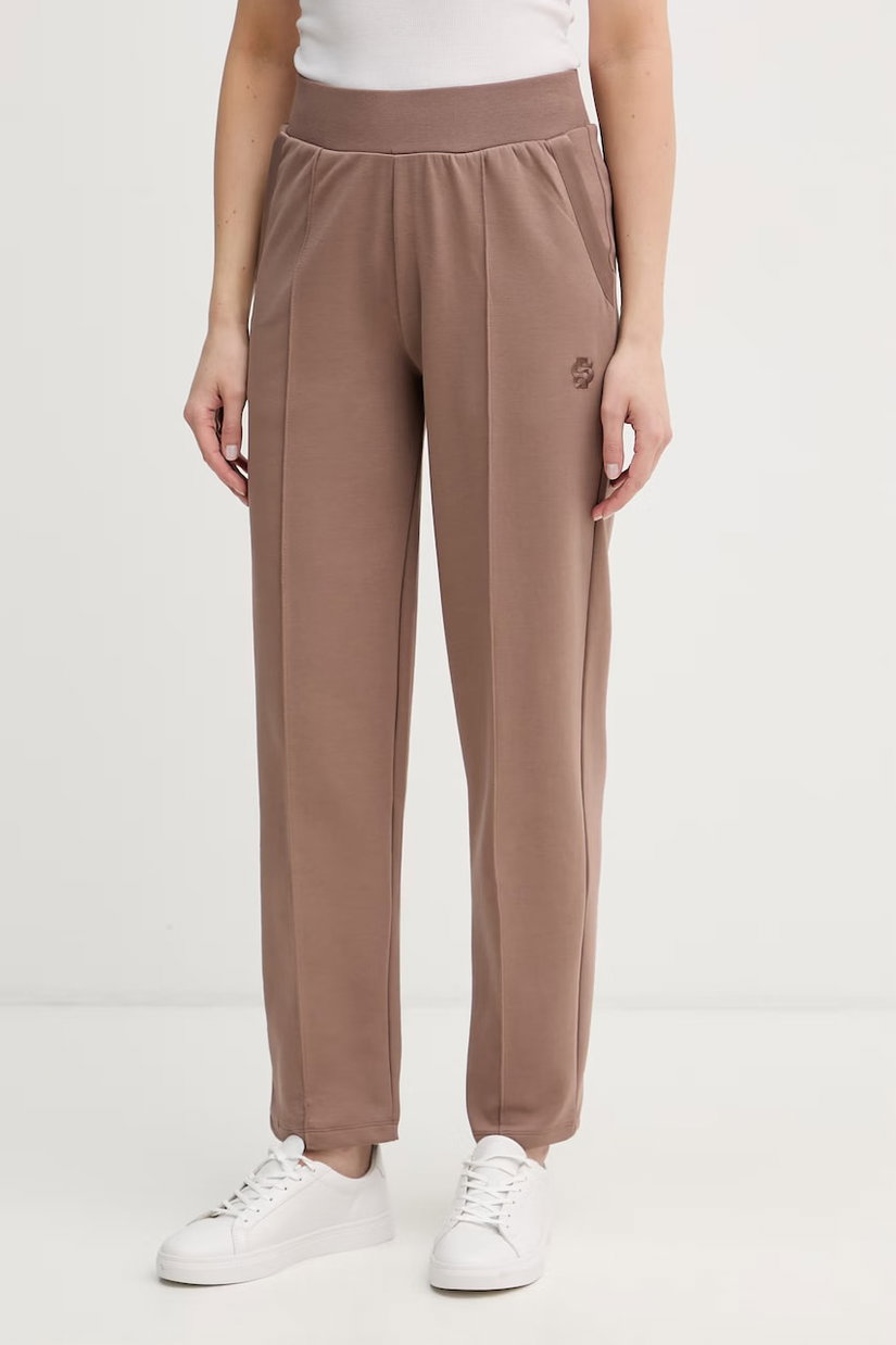 BOSS pantaloni de trening de damă cu bumbac Shiny B Pants