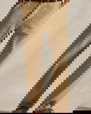 Polo Ralph Lauren pantaloni straight de damă din bumbac