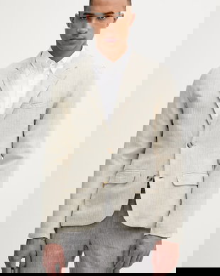 Lindbergh sacou cu un singur rând de nasturi pentru bărbați din in