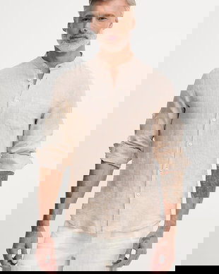 United Colors of Benetton cămașă pentru bărbați, din in