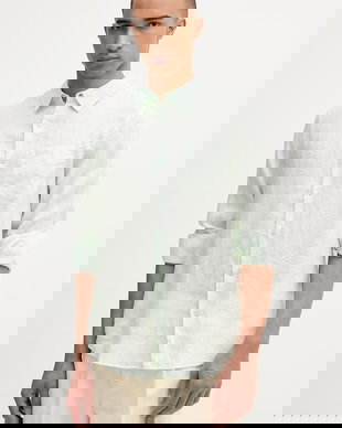 Guess cămașă pentru bărbați, din in