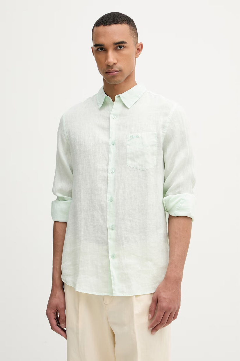 Guess cămașă pentru bărbați, din in