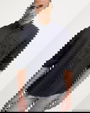 Guess cămașă pentru bărbați, din in