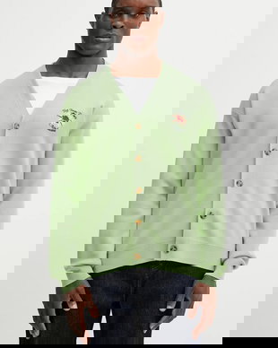 Drôle de Monsieur cardigan din lână Slogan Rose