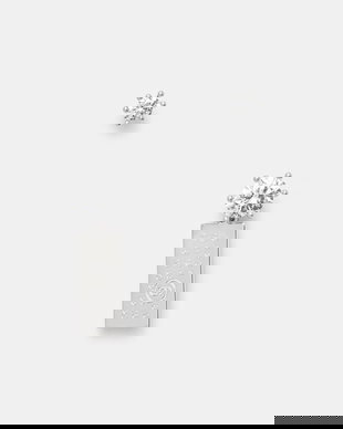 MM6 Maison Margiela cercei de damă din alamă cu sticlă șlefuită