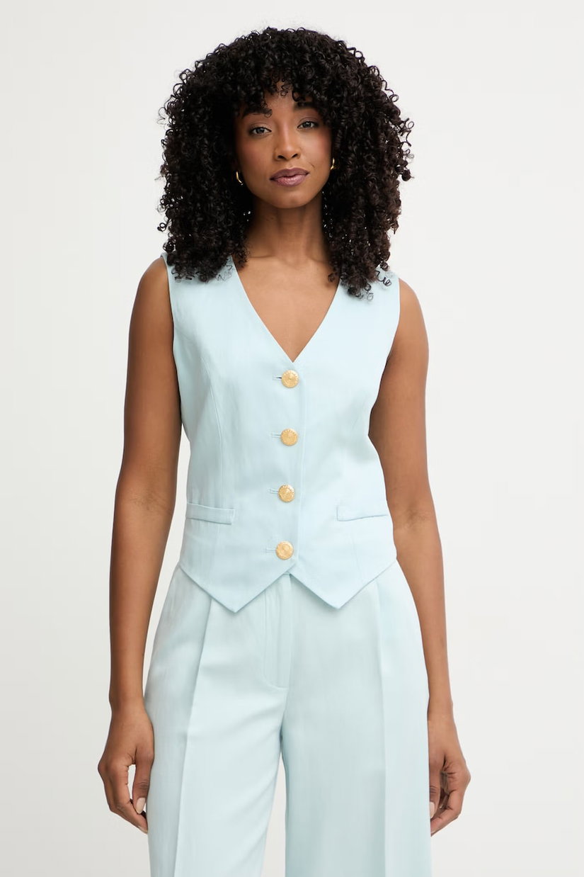 Marciano by Guess vestă cu un singur rând de nasturi de damă din amestec de in JANE