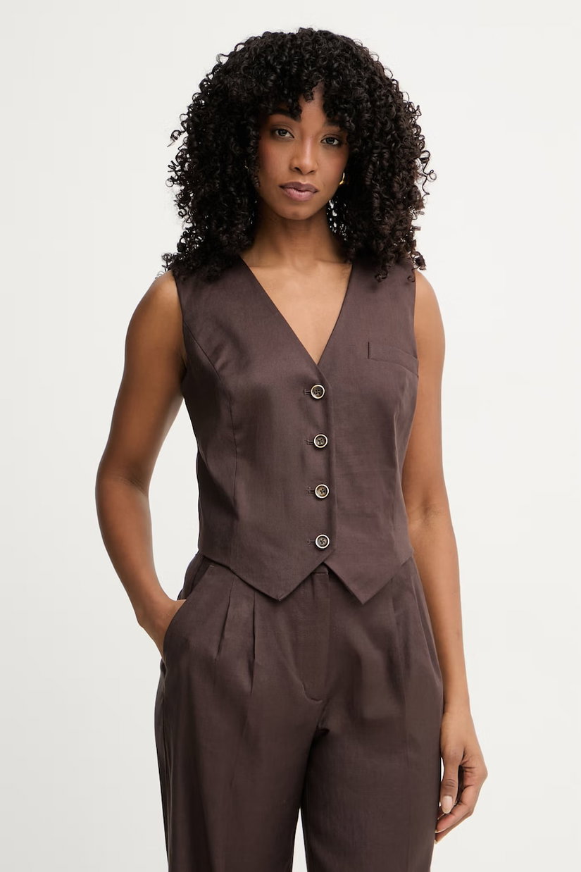 Guess vestă cu un singur rând de nasturi de damă din in CARLA