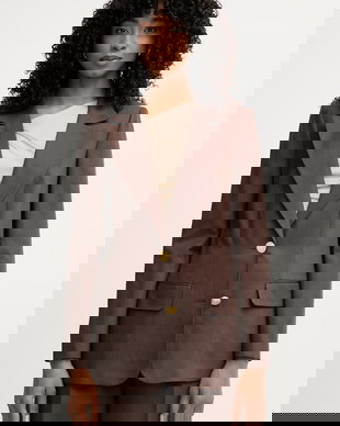 Marciano by Guess sacou cu un singur rând de nasturi de damă cu amestec de in JANE