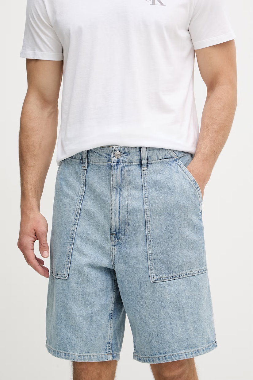 Calvin Klein Jeans bermude bărbătești cu amestec de in