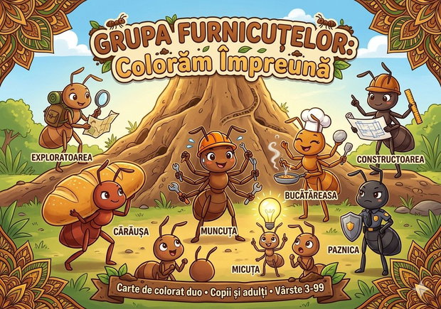 Grupa Furnicuțelor - Colorăm Împreună - Carte de colorat pentru copii și adulți