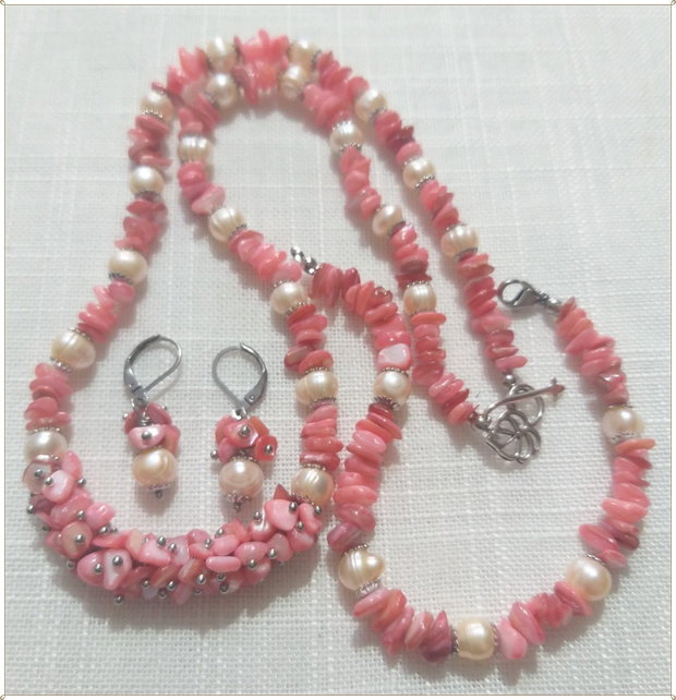 SET- CIPSURI DE SCOICA ROZ SI PERLE IVOIRE DE CULTURA