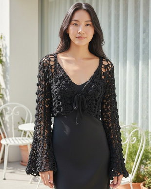 Top negru mâneci lungi