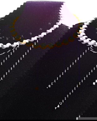 Colier elegant din perle Mallorca piersică cu lanț din inox bijuterie statement feminină (cod1426)