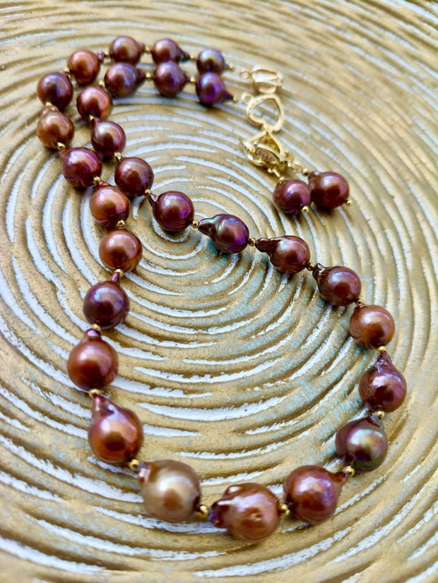 Colier perle baroc maro aramiu