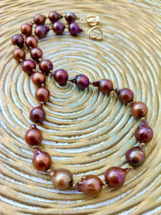 Colier perle baroc maro aramiu