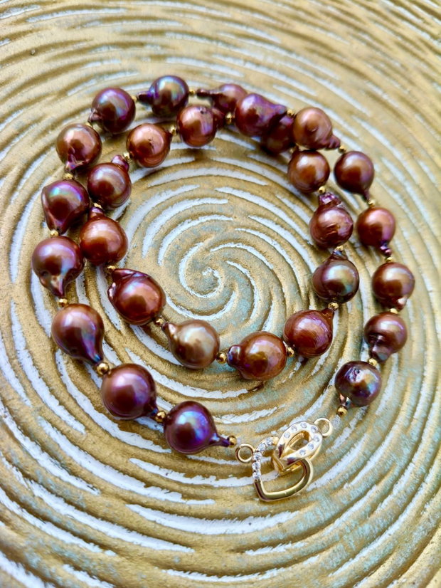 Colier perle baroc maro aramiu