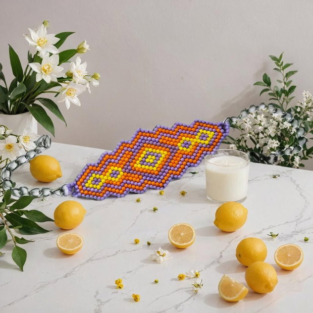 Brățară handmade Apus Tropical din mărgele Miyuki Delica