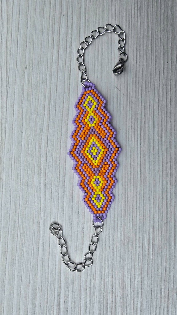 Brățară handmade Apus Tropical din mărgele Miyuki Delica