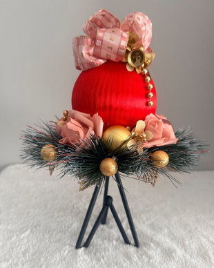 Glob de Vis Pasiune Festivă  decor handmade de Crăciun cu suport