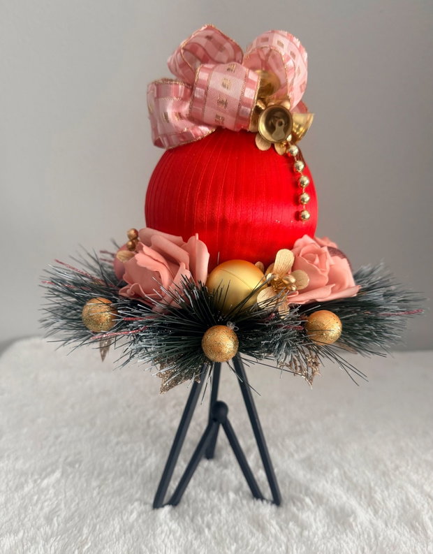 Glob de Vis Pasiune Festivă decor handmade de Crăciun cu suport
